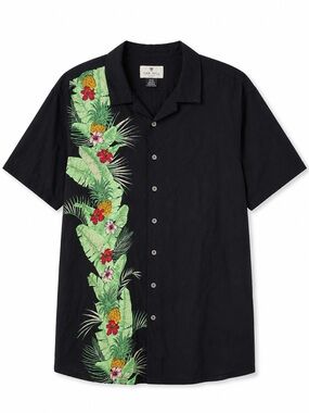Oak Hill 2XL 3XL Big Tall Hawaiian Camp Shirt Rayon Pineapple Tropical Print